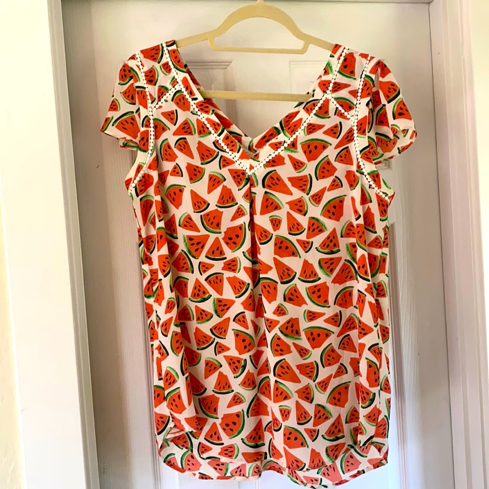 Anthropologie Watermelon Shirt | Size 10
